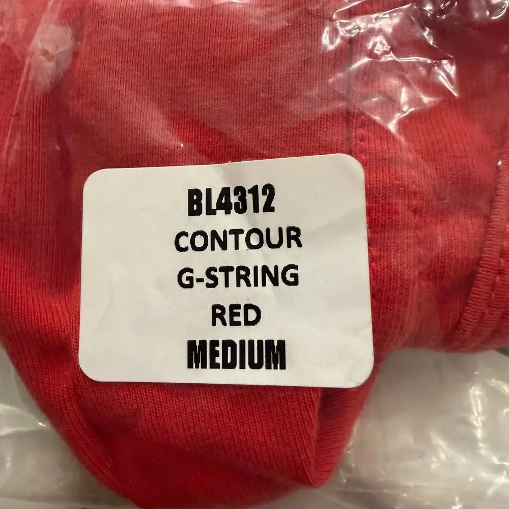NEW Blanc Menswear Cotton BL4312 Contour G-String Thong Color Red Size Medium